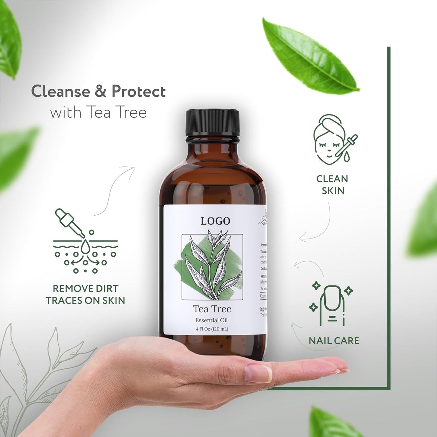 Producción y procesamiento de aceites esenciales de árbol de té y neroli Fábrica de productos cosméticos para el cuidado de la piel