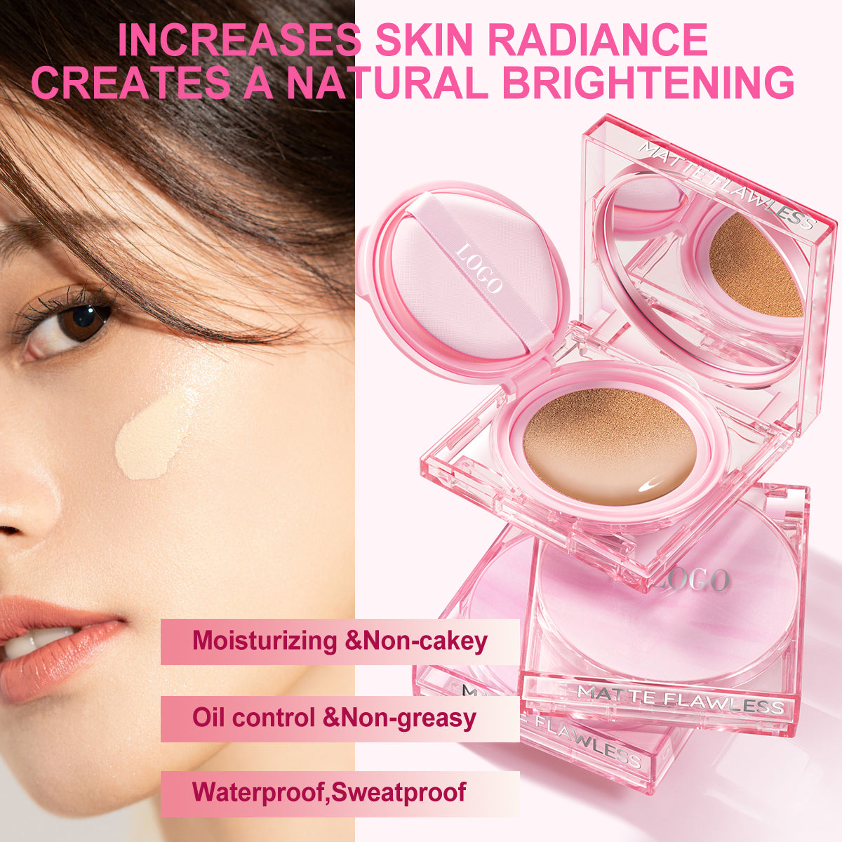 Crema BB de cojín de aire iluminadora sensible a la luz fabricada en fábrica OEM