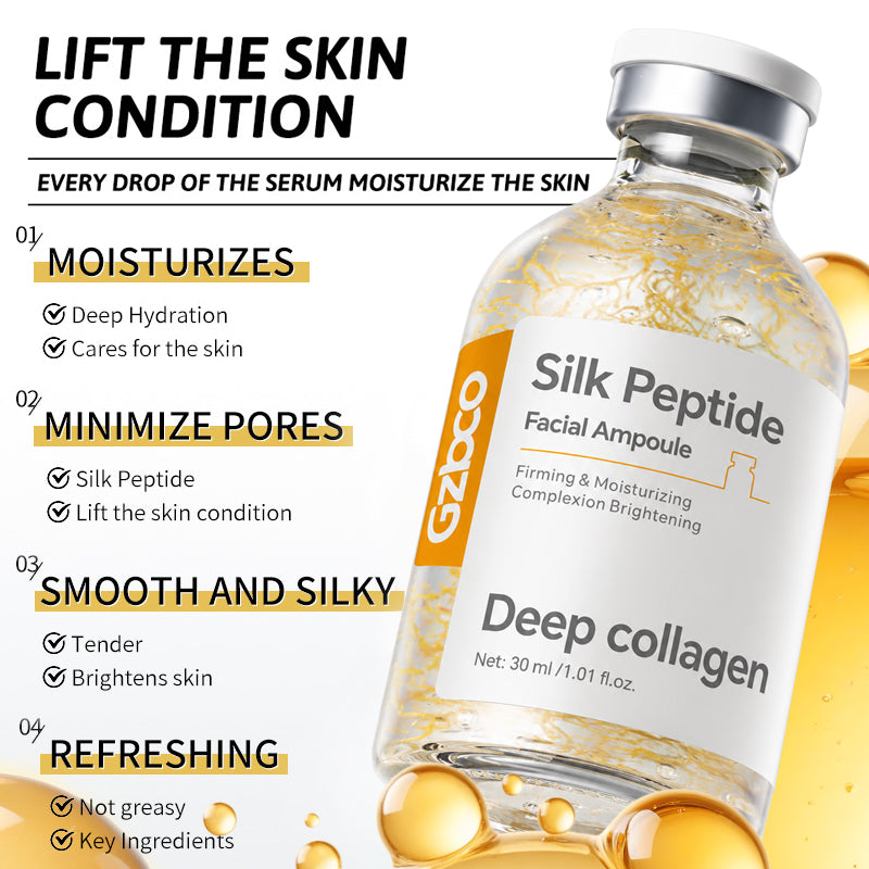 Sérum de Péptidos de Seda Dorada OEM Esencia Facial de Hilo de Oro de Lujo