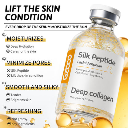 Sérum de Péptidos de Seda Dorada OEM Esencia Facial de Hilo de Oro de Lujo